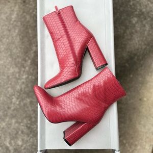 Snakeskin Heeled Booties